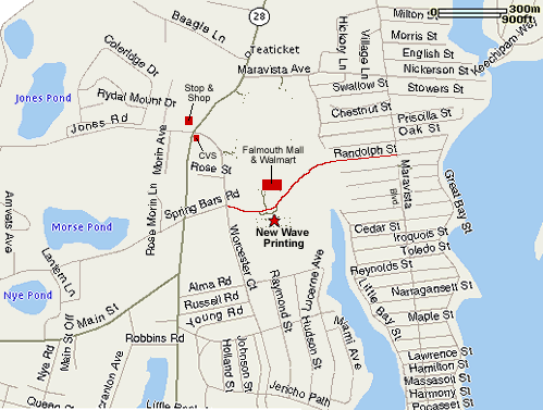 Street Map for New Wave Printing 